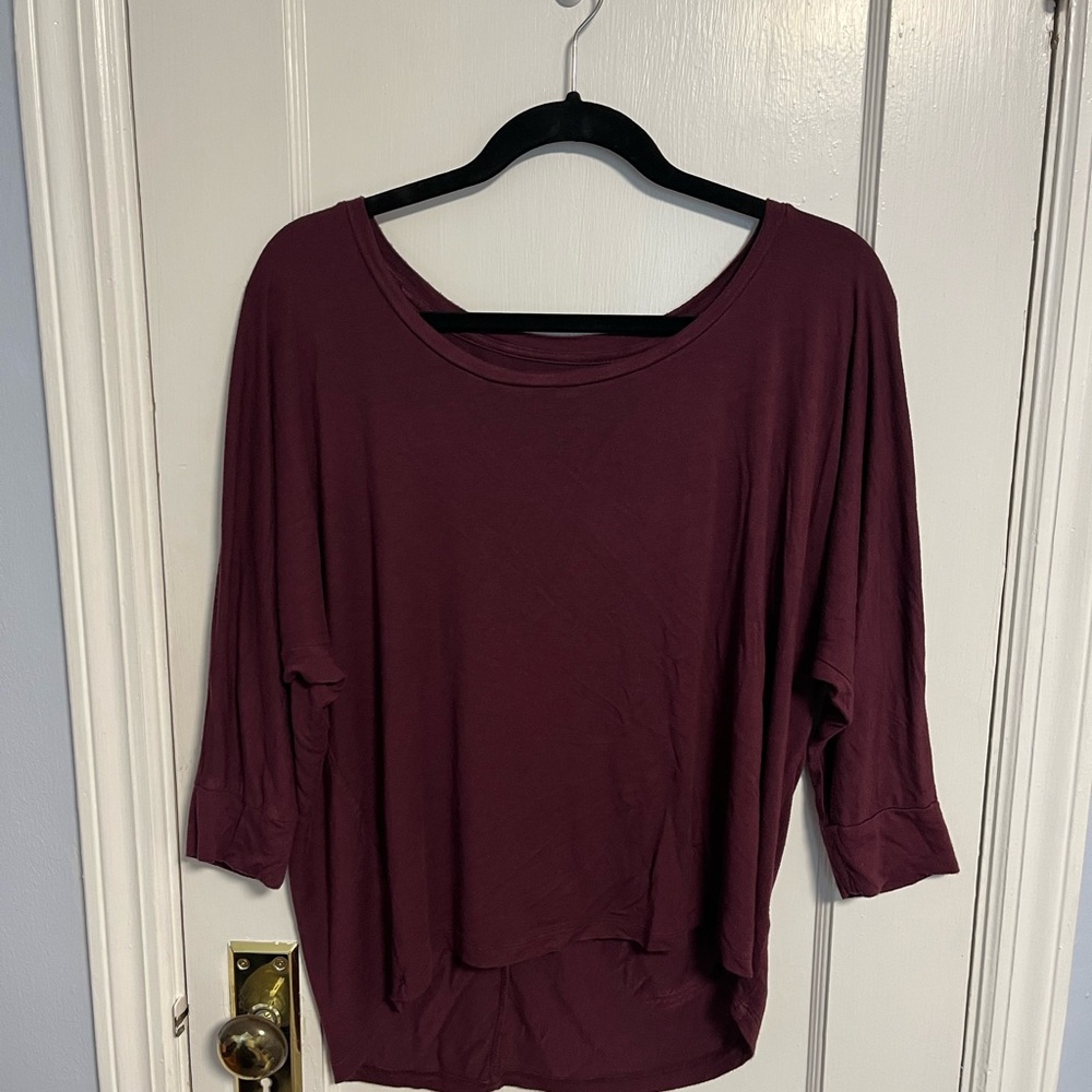 Aeropostale Red 3/4 Sleeve Boxy Blouse